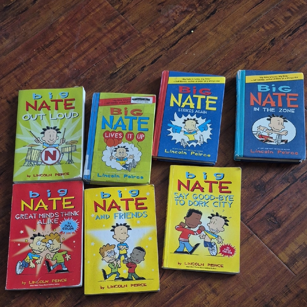 Big Nate Seven Book Lot - Colorful Cartoon Covers
